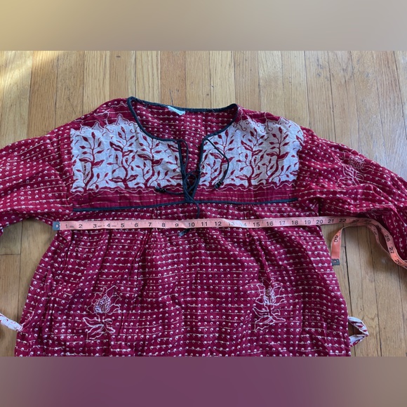 70s Vintage Gauze Cotton Hippy Boho Dress - Picture 5 of 5